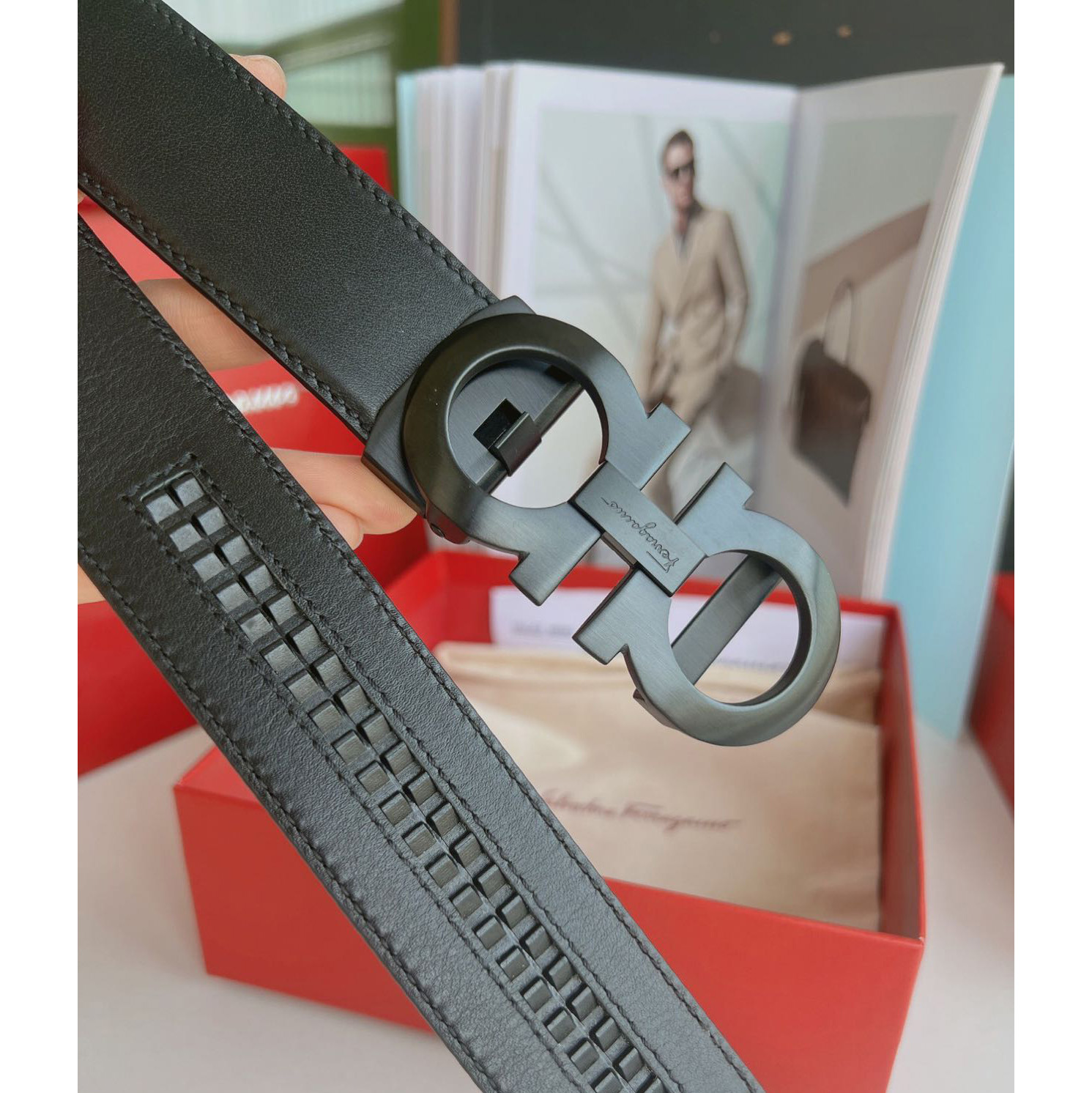 Fake black ferragamo belt best sale